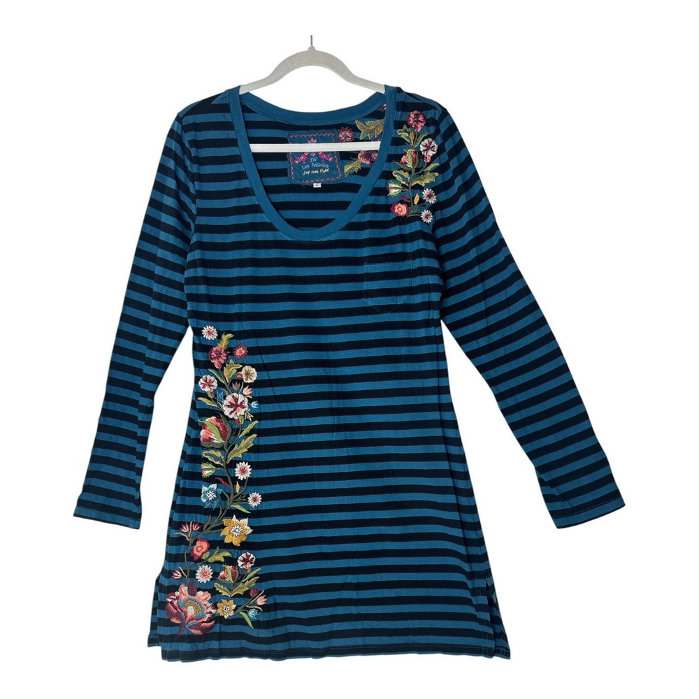 Johnny Was JW Joy Love Light Dress Women's Large Long Sleeve Embroidered Boho